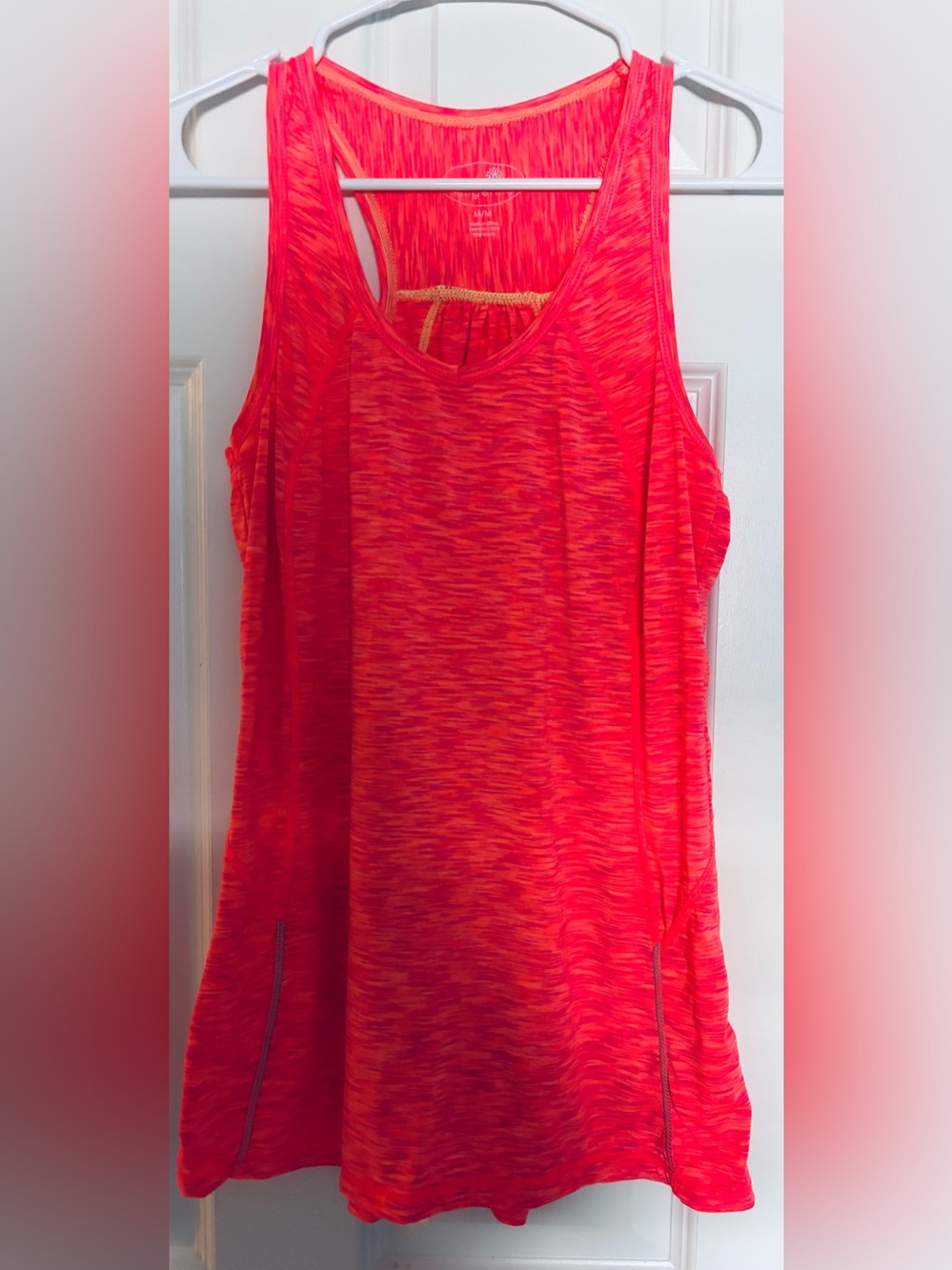 Tangerine Orange Scoop Neck Razor Back Sleeveless Tank Top Womens Size M